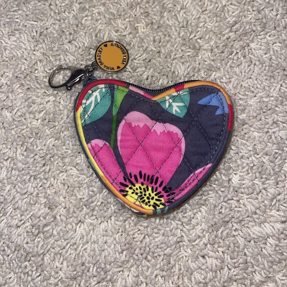 Vera Bradley heart shaped coin purse
